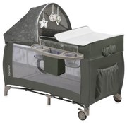 Lionelo - Cestovná postieľka SVEN PLUS béžovo-olivová