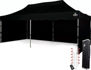 BRIMO Svadobný stan 3x6 m hliníkový – Elegantný a rýchlorozkladací - s 3 stenami - Čierna 15