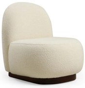 Biele kreslo z textílie buklé Tina – Artie