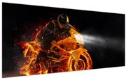 Obraz - Motorkár s plameňmi (120x50 cm)