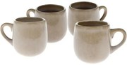 Súprava 4 keramických hrnčekov Warm 100 ml, béžová