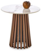 Konferenčný stolík Haskell S, mramor / orech