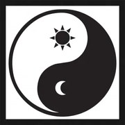 Rámovaný obraz Jin a jang (deň a noc), 30x30 cm%