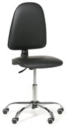 Pojazdná dielenská pracovná stolička TORINO bez podpierok rúk, permanentný kontakt, mäkké kolieska, čierna