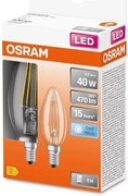 Žiarovka LED OSRAM FIL E14 B35 4W 4000K 2ks