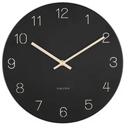 Dizajnové nástenné hodiny Karlsson KA5788BK Charm Engraved – čierne so zlatým ciferníkom, 30 cm