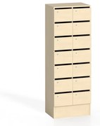 Skriňa s poštovými priehradkami, 14 priehradiek, breza