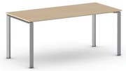 Rokovací kancelársky stôl PRIMO INFINITY, 180x90 cm, sivostrieborná podnož, buk