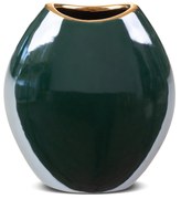 KERAMICKÁ VÁZA AMORA 14X7X16 CM TMAVOZELENÁ