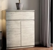 Skrinka so zásuvkou Carlos, šedý beton, 80 cm%