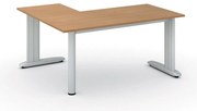 Rohový kancelársky písací stôl PRIMO FLEXIBLE, 160x140 cm, buk
