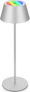 Brilo - LED RGB dobíjateľná dotyková stolná lampa KIKI LED/2,6W/5V IP44 2600 mAh strieborná
