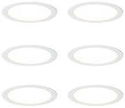 Sada 6 vstavaných bodových svetiel bielych 14,5 cm vrátane nastaviteľného LED v Kelvinoch - Stephanie