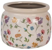 Keramický kvetináč s kvetmi Colourful Flowers - Ø 20*15 cm