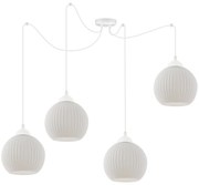 Závesné svietidlo Riffle Round Spider, 4x biele sklenené tienidlo, w