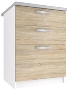 Kuchynská skrinka Belini spodná so zásuvkami 60 cm dub sonoma s pracovnou doskou  TOR SDSZ60/1/WT/DS/0/T
