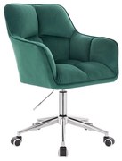 LuxuryForm DESIGN Kreslo AMALFI VELUR na striebornej podstave s kolieskami - zelené
