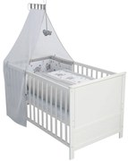 roba Detská postieľka s príslušenstvom, 70 x 140 cm (Jumbo dvojčatá, sivá)  (100340992)