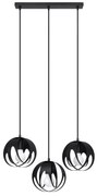 Závesné svietidlo Tulos 3l, 3x čierne kovové tienidlo