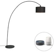 Inteligentná moderná oblúková stojaca lampa čierna vrátane A60 Wifi - Vinossa