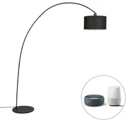 Inteligentná moderná oblúková stojaca lampa čierna vrátane A60 Wifi - Vinossa