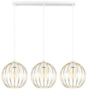 Luster na lanku MATT 3xE27/60W/230V biela/zlatá