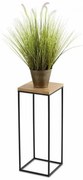 HowHomely Stojan na kvety Basic Loft 60 x 24 cm čierna / hnedá