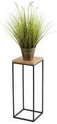 HowHomely Stojan na kvety Basic Loft 60 x 24 cm čierna / hnedá