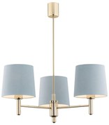 Argon 1484 - Luster na tyči PONTE 3xE27/15W/230V modrá/mosadz