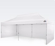 BRIMO Párty stan 3x6 m Nožnicový (3 steny) - Oceľová Konštrukcia a Plachta 330g/m² - s 3 stenami - Biela 11