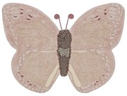 Svetloružovo-béžový prateľný ručne tkaný bavlnený detský koberec 90x120 cm Baby Butterfly – Lorena Canals