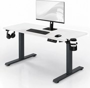 Elektrický stôl s nastavením výšky ergonomický antracitovo-bieli, 1400x700 mm: ARIA
