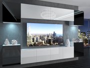 Obývacia stena 300 cm Belini čierny lesk / biely lesk Imperium4 IMP 4/5/W/B/0/0