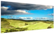 Obraz - Zelená krajina s pahorkami (120x50 cm)