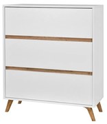 Komoda Barbara K3SZ WL04 (biela + biela + dub craft zlatý). Vlastná spoľahlivá doprava až k Vám domov. 1059079