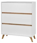 Komoda Barbara K3SZ WL04 (biela + biela + dub craft zlatý). Vlastná spoľahlivá doprava až k Vám domov. 1059079