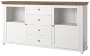 Vitrína Elvina Typ 25 (biela + jaseň + dub lefkas). Akcia -20%. Vlastná spoľahlivá doprava až k Vám domov. 1030233