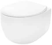 Rea Lars, závesná WC misa Rimless 50x37x29 cm vrátane sedadla s pomalým zatváraním, biela, REA-C9500