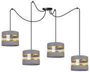 Závesné svietidlo Elegance Spider, 4x textilné tienidlo (mix 6 farieb), (výber z 2 farieb konštrukcie), g
