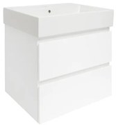 Kúpeľňová skrinka s keramickým umývadlom SAT B-Way 59x50x45 cm biely lesk BWAY260WU2BI