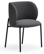 Tmavosivé čalúnené jedálenské kreslá v súprave 2 ks Mogi – Teulat