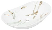 Umývadlo na dosku SAT Infinitio 61,5x36 cm mramor biely mat bez prepadu SATINF61536MR