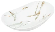 Umývadlo na dosku SAT Infinitio 61,5x36 cm mramor biely mat bez prepadu SATINF61536MR