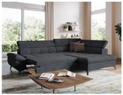 Rozkladacia rohová sedacia súprava do L MARANO pravá čierna