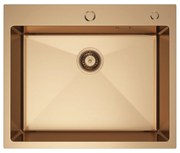 Erga HD, 1-komorový oceľový drez 600x500x210 mm, ružové zlato, ERG-MLS-HD6050Z