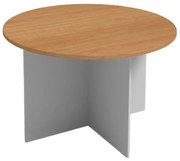 Rokovací stôl s guľatou doskou PRIMO GRAY, priemer 1200 mm, sivá/buk
