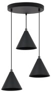 Závesné svietidlo Soho, 3x čierne kovové tienidlo, (fi 14cm), o