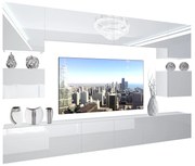 Obývacia stena Belini Premium Full Version čierny lesk + LED osvetlenie Nexum 39