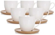 Orion Darčeková sada porcelánových šálok s podšálkami WHITELINE, 6 ks