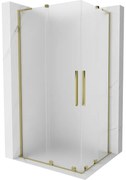 Mexen Velar L Duo, sprchový kút s posuvnými dverami 90 x 80 cm, 8mm sklo námraza, zlatá lesklá, 871-090-080-02-33-50